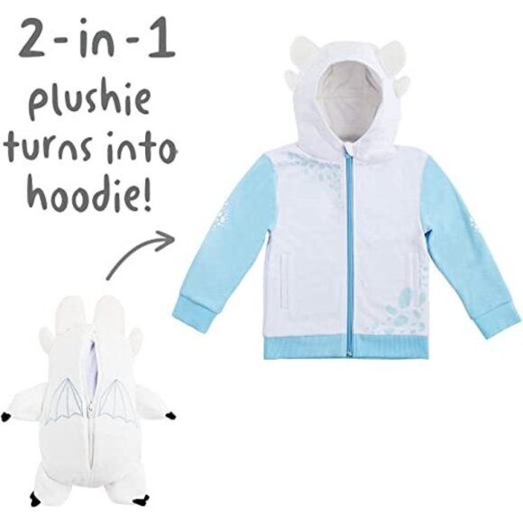 How To Train Your Dragon Hidden World Plush Hoodie Child Size 4-5 Cubcoats Glow - Picture 2 of 9